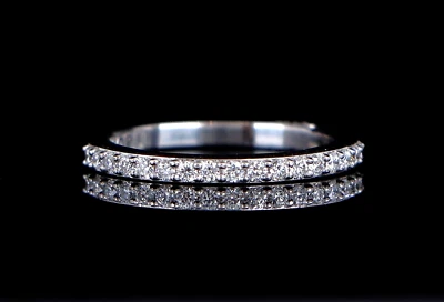 Tacori 18K White Gold 0.25ct Round Diamond Half-Way Wedding Band 6.5 Foto 1 de 4