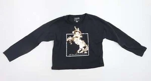 F&F Girls Black Cotton blend T-Shirt Size 11 Years - Picture 1 of 12