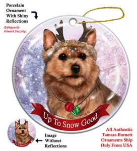 Up to Snow Good Ornament - Grizzle Norwich Terrier - Picture 1 of 1