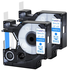 2PK 45014 Compatible With DYMO Blue on White Label Tape LabelManager 500TS 120P - Picture 1 of 11