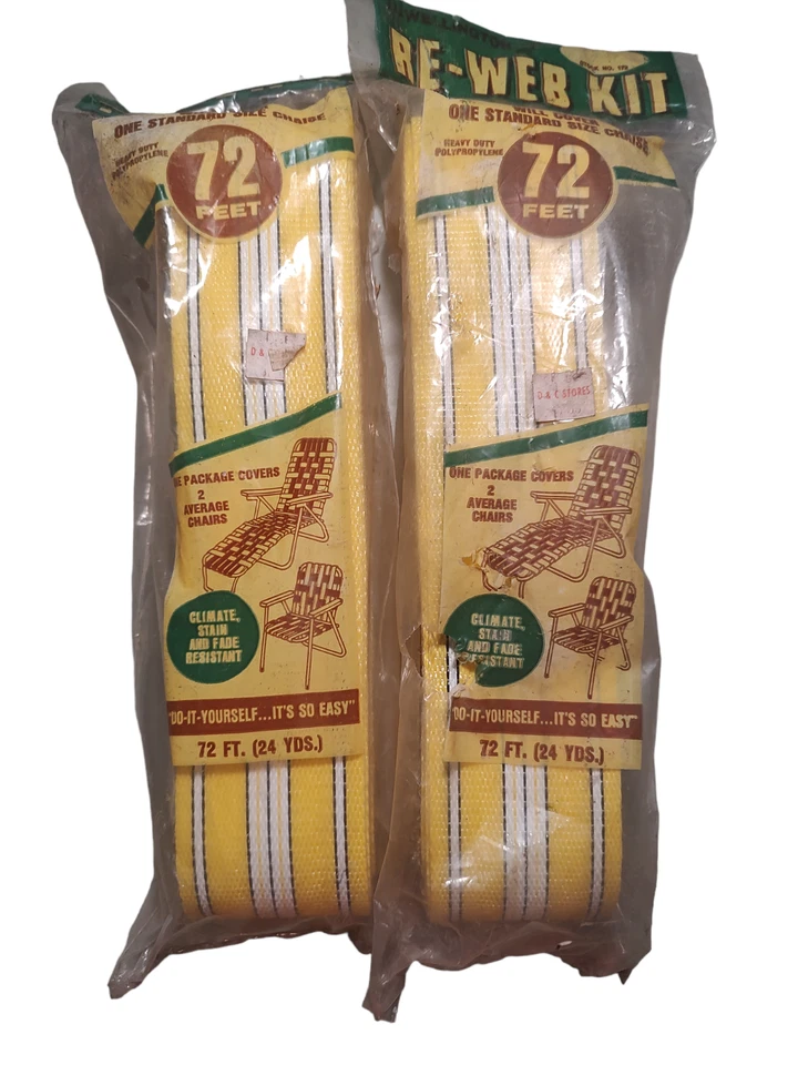 Wellington Re-web Kit Lawn Chair Webbing 72ft Buff Pink Stripe 2 1/4in Wide