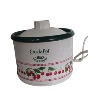 Vintage Little Dipper Electric Slow Cooker Cherry Design Small Scratches GUC - Picture 1 of 16