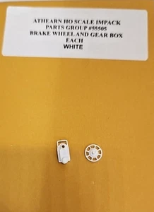ATHEARN HO SCALE IMPACK PARTS GROUP #55505 BRAKE WHEEL + GEAR BOX WHITE - Picture 1 of 4