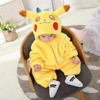 Pikachu Pajamas Kigurumi Cute Costume Bodysuit Cosplay - Baby Size 59-80cm - Image 1 of 4