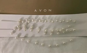 Necklace Avon Pearlesque Triple Illusion White Vintage Adjustable New In Box - Picture 1 of 7