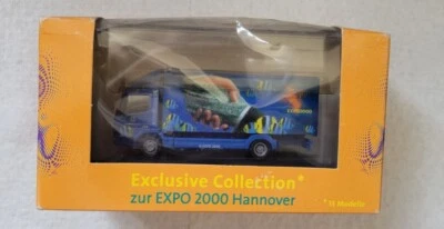 *Nuevo con defectos*herpa Mercedes-Benz Atego Expo 2000 Hannover edición especial Foto 1 de 4