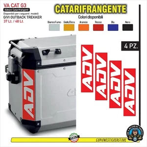 4 Adesivi Catarifrangenti valigie GIVI Trekker Outback 48 e 37 litri ADV CAT G3 - Picture 1 of 2
