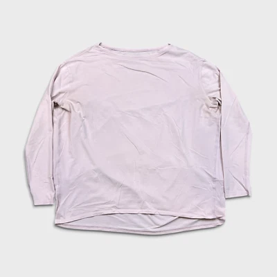 Lululemon Back In Action 长袖衬衫女式中号粉色休闲版型瑜伽 — 第 1/4 张图片