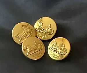 4 CELINE BUTTONS GOLD TONE METAL 20MM - Picture 1 of 2