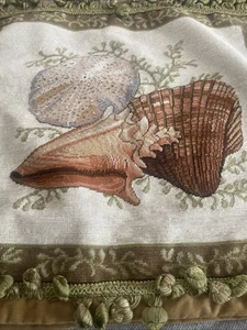 Almohada de lana punta de aguja Wendy Russel Sea Shell cojín de playa cubierta 18x20 - Imagen 1 de 7
