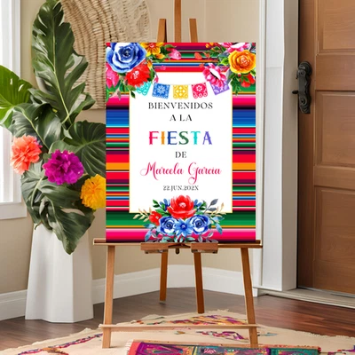 Letrero de bienvenida de fiesta mexicana personalizado | Tablero de espuma para decoración de fiesta de cumpleaños española Foto 1 de 4