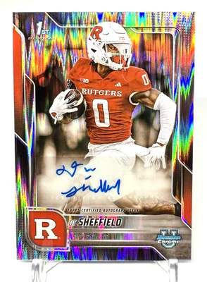 Bowman U 2025 cromo primeros autógrafos refractor sigiloso #BCA-DTS DT Sheffield Foto 1 de 2