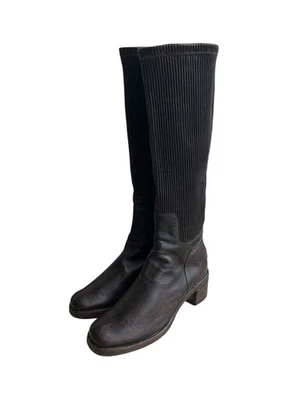 Botas Shoto feitas à mão com zíper completo de couro com nervuras 36 IT - Imagem 1 de 4