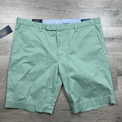 Pantalones Cortos Polo Ralph Lauren Elastizados Calce Ajustado Verde Menta Para Hombre Talla 36 9” NUEVOS CON ETIQUETAS NUEVOS Foto 1 de 4
