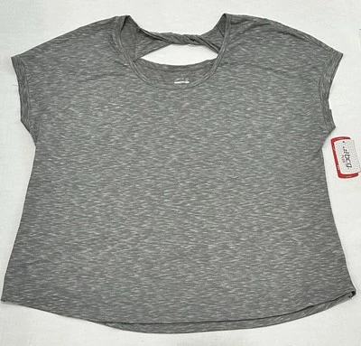 NUEVO CON ETIQUETAS BCG Manga Corta Cerradura Torcida Trasera Top Gris Talla 2X Foto 1 de 3