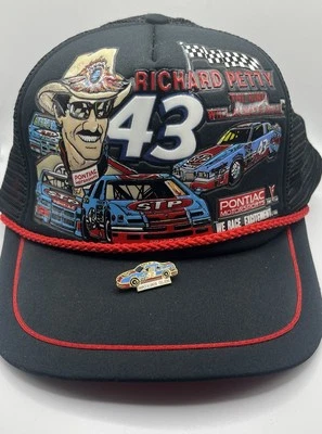 Sombrero de camionero Richard Petty Snapback vintage años 80 Kandi Tops & Pin Watkins Glen Foto 1 de 4