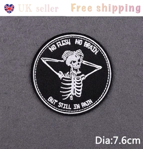 Skull Patch Embroidered Sew On Iron On Badge Fabric Craft Transfer - Picture 1 of 3