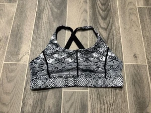Zyia Black & White Snake Cobra Metallic Adjustable Light N Tight Sport BH Gr. XL - Bild 1 von 5