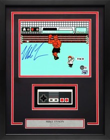 Mike Tyson Signed Framed 8x10 Photo Nintendo Punch-Out!! NES Controller Beckett