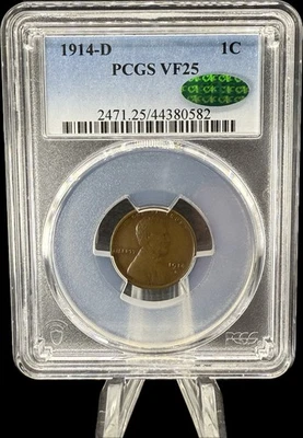 1914-D VF25 BN PCGS & CAC **SEMI KEY DATE! Great Eye Appeal On This Beauty - Image 1 of 3