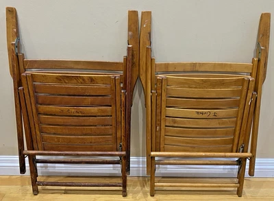 2 Vintage Telescope Company Folding Wood Chair USA Mid Century Modern Eames MCM - Image 1 of 4