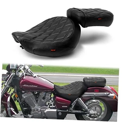 Motocicleta para Shadow ACE 750 1998-2003 patrón diamante con costuras negras Foto 1 de 4