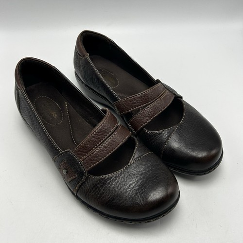 Scarpe Clarks Mary Jane donna 7 M mocassini pelle marrone slip on ballerine leggi
