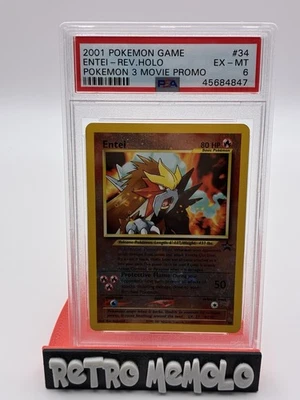 Entei 34/53 WOTC Black Star Promo Reverse Holo PSA 6 EX-MT - Image 1 of 2