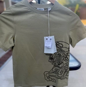 NWT Burberry Boys T-shirt With Equestrian Theme In Hunter NWT Sz 8y - Picture 1 of 13