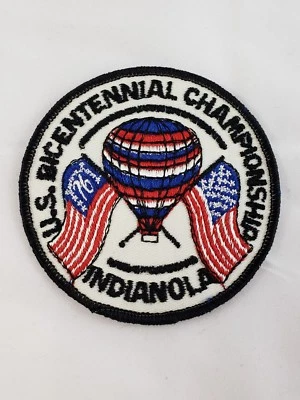 Rare Bicentennial Flag Hot Air Balloon Championship Patch INDIANOLA IOWA IA 1976 - Image 1 of 4