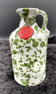 Galantino (Italy) Hand-Painted Ceramic Olive Oil Cruet/Jug/Vase, Fantasia Green - Picture 1 of 11