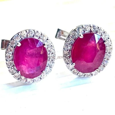 Heated Ruby Gemstone With 925 Sterling Silver Cufflink #2552 - Image 1 of 4