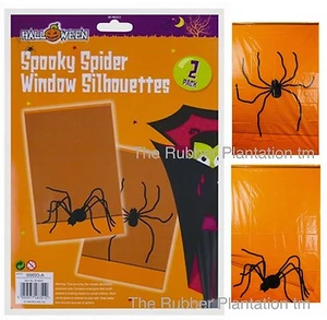 2 Packung - Schwarz Spinne Silhouetten Halloween Fenster Dekoration Stütze Party - Bild 1 von 4