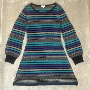 Umee Jersey Tejido Túnica Vestido Coogie Como Multicolor Rayas Mangas Largas Pequeño - Imagen 1 de 8