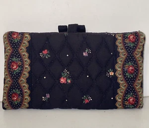 Vintage 1997 Retired Vera Bradley Designs Petit Point Checkbook Cover Pen Holder - Picture 1 of 11