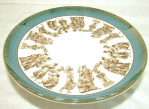VINTAGE ROYAL CROWN  Roman Festival PORCELAIN PEDESTAL CAKE STAND PLATE 22K Gold - Picture 1 of 7