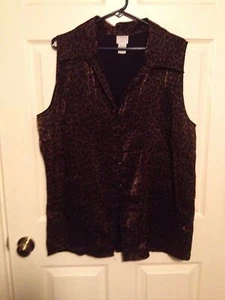 Blusa sin mangas Studio C talla grande 22/24W estampado animal - Imagen 1 de 3