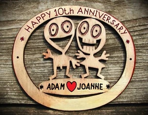 Marriage anniversary gift 10th wedding milestone keepsake husband wife couples - Picture 1 of 2