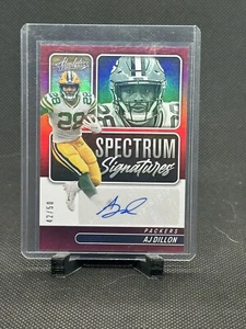 2022 Absolute AJ Dillon Spectrum Signatures RED Auto 42/50 SP Packers - Picture 1 of 2