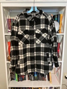 Member's Mark Sam's Club Plaid Shacket Women's Large L Black and White - Picture 1 of 4