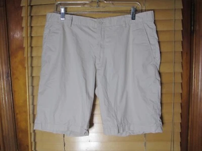 H&M Chino 平前男式 34R 米色卡其色帆布短裤裤子纽扣口袋 — 第 1/3 张图片