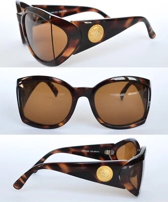 Gafas de sol vintage 1998 Gianni Versace logotipo dorado Medusa marrón MOD 495 Foto 1 de 4