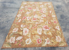 Vintage French Needle Point Handmade Floral Multicolor Wool Rug Carpet 257x162cm