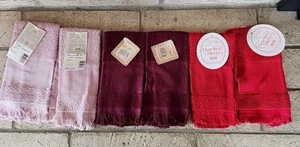 Lot of 6 Charles Craft/Heartland Red Rose Counted Cross Stitch Fingertip Towels - Picture 1 of 7