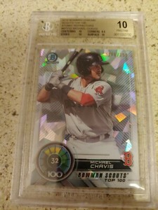 2018 Bowman Chrome Scouts Top 100 Michael Chavis BGS pristine 10 atomic refracto