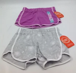 Wonder Nation Girls Shorts Gray Purple Tie Dye Mermazing 2 Pack Small (6-6X) - Picture 1 of 8