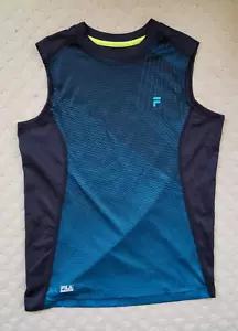 FILA Sport Sleeveless T-shirt tank top in Teal & Black - Boy's Small (8) - Picture 1 of 1