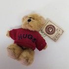 Boyds Bears Thinkin' of Ya' Series 4” Mini Brown Bear Maroon Shirt HUGS with Tag