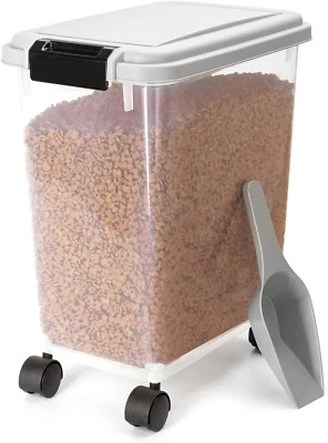 Nobleza Futterbehälter  20L 7,2KG  Vorratsbehälter  Lenkrollen Transparent - Bild 1 von 2