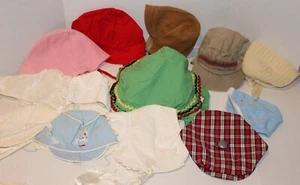 Lot of 13~VINTAGE~Children & Babies~CAPS~Hats~BONNETS~Boys Girls~50's 60's 70's - Picture 1 of 7
